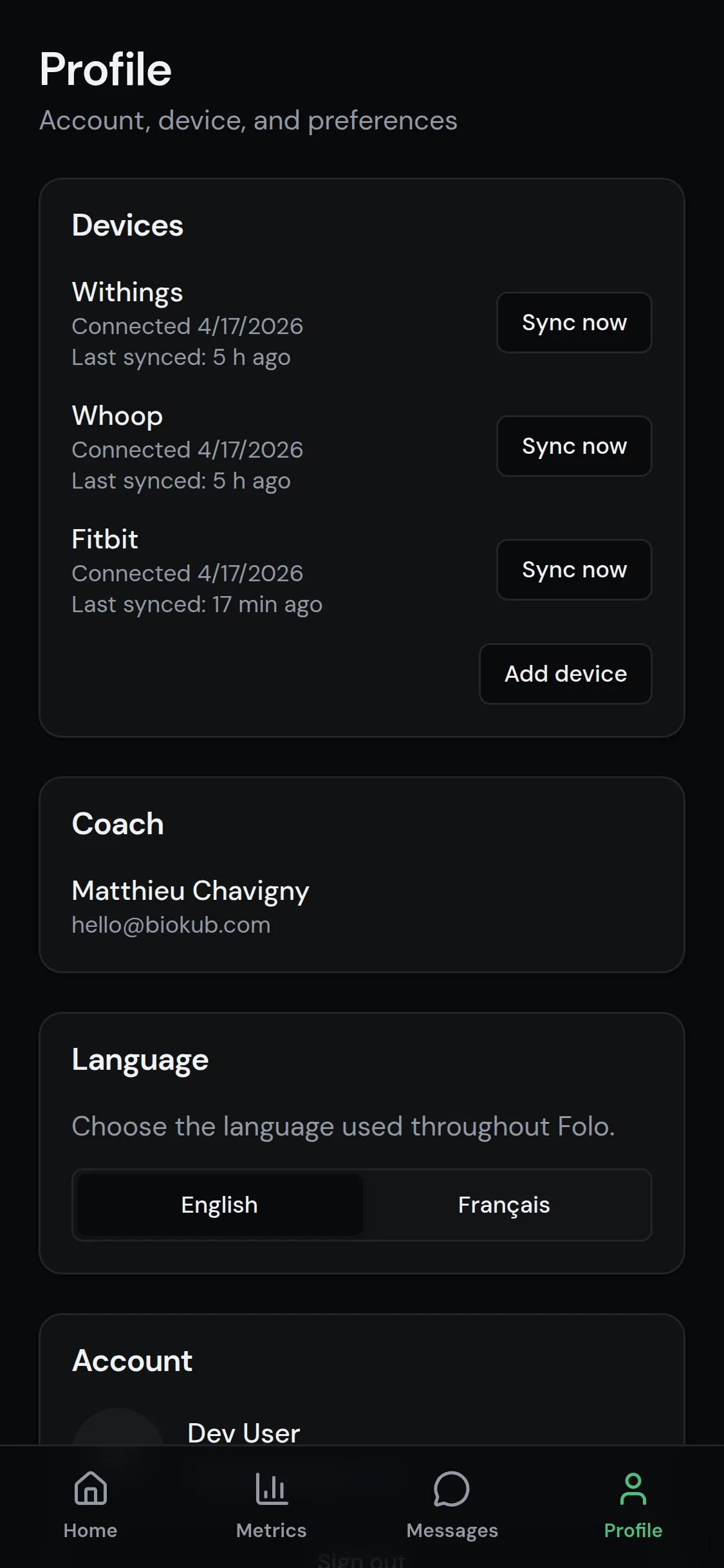 Connected devices, syncing in the background